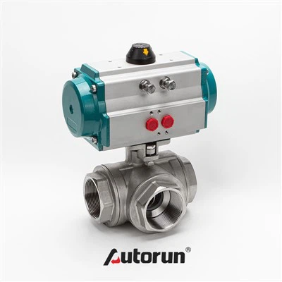 Valvola a sfera pneumatica a 3 vie